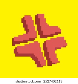 Pixel effect art, vector illustration on isolated background.