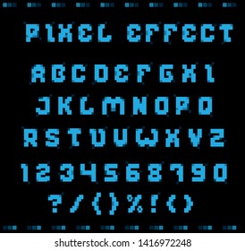 pixel effect text typography font alphabet