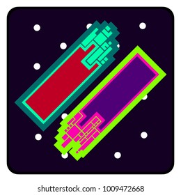 Pixel Effect for Vector like Fire, Galaxy and  Meteor