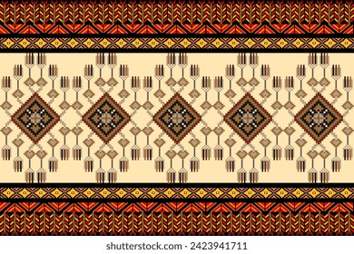 pixel element decorative pixel art elegant horizontal ornate wallpaper boho style pixel pattern geometric ethnic motif embroidery design for fabric carpet background pillow curtain blanket shirt pants