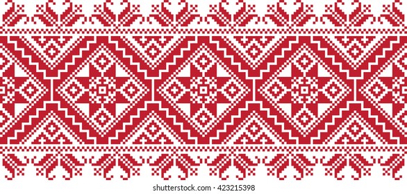 pixel embroidered pattern on a transparent background