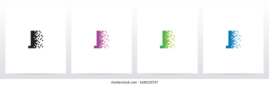 Pixel Eroded On Letter Logo Design J