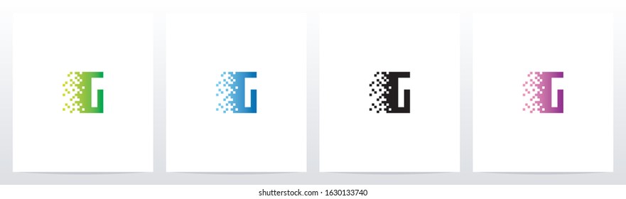 Pixel Eroded On Letter Logo Design G