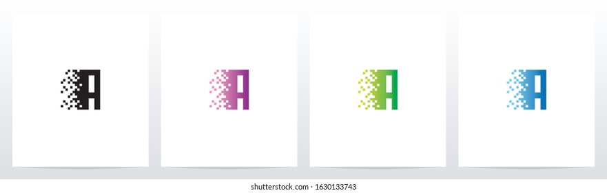 Pixel Eroded On Letter Logo Design A