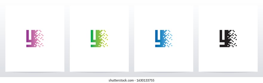 Pixel Eroded On Letter Logo Design Y