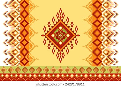 Pixel ethnic oriental pattern traditional design for clothing fabric textile Aztec African Indonesian Indian seamless pattern fabric print cloth dress carpet curtains and sarong 