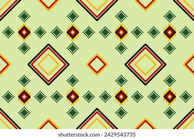 Pixel ethnic oriental pattern traditional design for clothing fabric textile Aztec African Indonesian Indian seamless pattern fabric print cloth dress carpet curtains and sarong 