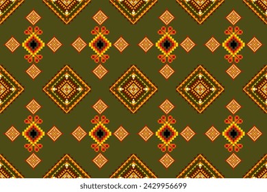 Pixel ethnic oriental pattern traditional design for clothing fabric textile Aztec African Indonesian Indian seamless pattern fabric print cloth dress carpet curtains and sarong 