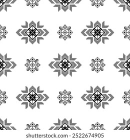 Pixel ethnic pattern, Cross Stitch. Geometric ethnic patterns. Design for Textile, Fabric, Clothing, Tile, Wall Art, Background, Wallpaper.