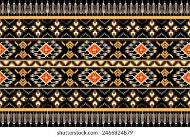 Pixel ethnic pattern oriental traditional. design fabric pattern textile African Indonesian Indian seamless Aztec style abstract vector illustration for print clothing, texture, fabric, wallpaper, dec