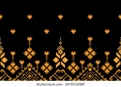 Pixel ethnic pattern oriental traditional. design fabric pattern textile African Indonesian Indian seamless Aztec style abstract vector illustration for print clothing, texture, fabric, wallpaper, dec