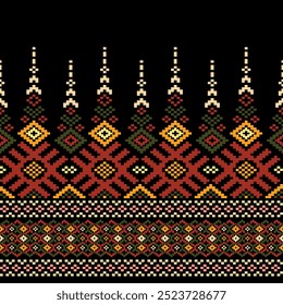 Pixel Ethnic Patterns Inspired by Traditional Textiles