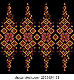 Ikat bordado étnico oriental Pixel