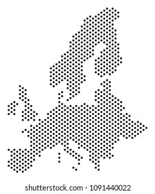 Pixel European Union map. Vector territorial scheme. Cartographic concept of European Union map made from circle points.