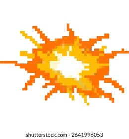 Pixel exploding vector, showcasing a digital, fragmented burst. Excellent for dynamic effects, game animations, abstract backgrounds, or highlighting impact in tech and creative projects.
