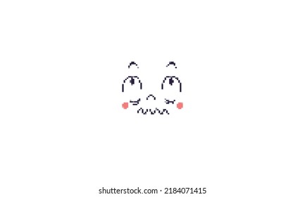 Pixel Expression of emotion cartoon illustration emotion face of human