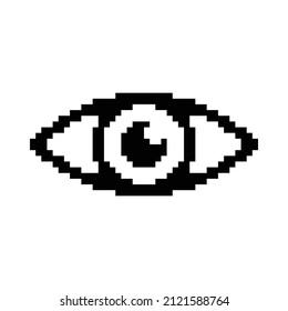 pixel  eye icon vector pixel art element for 8 bit game