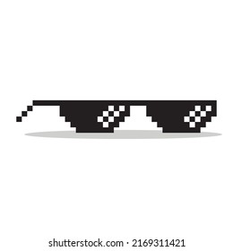 Pixel eyeglasses Vector design free editable asset