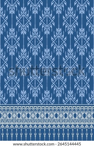 Pixel fabric Ethnic pattern, Cross-stitch Geometric, design for tile, carpet, vector, illustration , Abstract, Ethnic background