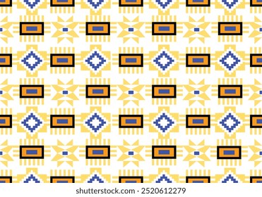 Pixel fabric pattern, pixel art design fabric, ethnic create pixelated design perfect pattern geometric seamlessly decor style. Fabric pattern design for clothing, background wallpaper .... color