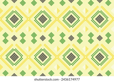 Pixel fabric pattern ethnic oriental pattern traditional design for clothing fabric textile African Indonesian Indian Latin America seamless pattern fabric print cloth dress carpet curtains sarong 