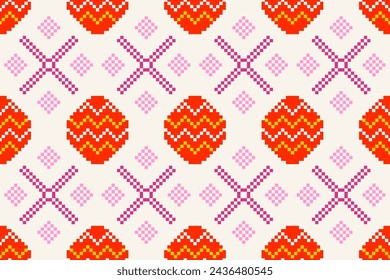 Pixel fabric pattern ethnic oriental pattern traditional design for clothing fabric textile African Indonesian Indian Latin America seamless pattern fabric print cloth dress carpet curtains sarong 