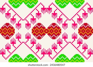 Pixel fabric pattern ethnic oriental pattern traditional design for clothing fabric textile African Indonesian Indian Latin America seamless pattern fabric print cloth dress carpet curtains sarong 