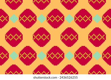 Pixel fabric pattern ethnic oriental pattern traditional design for season Easter clothing fabric textile African Indonesian Indian Latin America seamless pattern fabric print cloth dress carpet curta