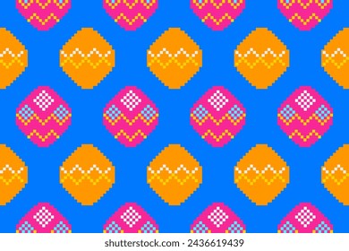 Pixel fabric pattern ethnic oriental pattern traditional design for season Easter clothing fabric textile African Indonesian Indian Latin America seamless pattern fabric print cloth dress carpet curta