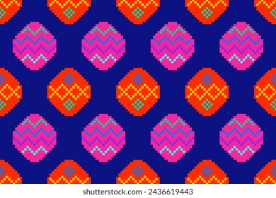 Pixel fabric pattern ethnic oriental pattern traditional design for season Easter clothing fabric textile African Indonesian Indian Latin America seamless pattern fabric print cloth dress carpet curta