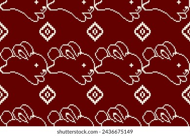 Pixel fabric pattern ethnic oriental pattern traditional design for season Easter clothing fabric textile African Indonesian Indian Latin America seamless pattern fabric print cloth dress carpet curta