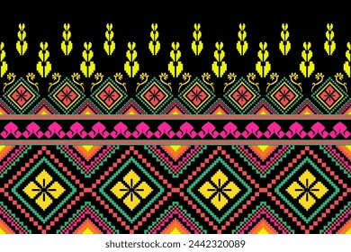 Pixel fabric pattern ethnic oriental pattern traditional design for clothing fabric textile African Indonesian Indian Latin America seamless pattern fabric print cloth dress carpet curtains sarong 