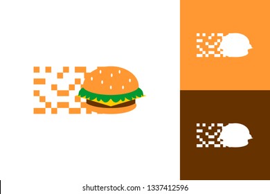 Pixel Fast Food Logo Inspiration Template