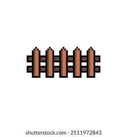 pixel Fence icon. sign pixel art icon vector 8 bit game