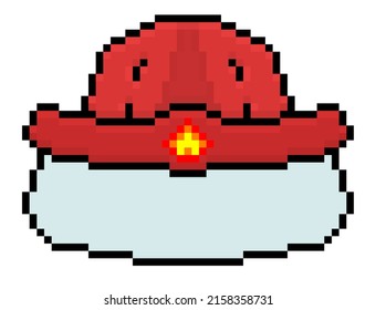pixel firefighter helmet web minimal icon