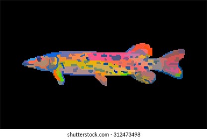 pixel fish pike