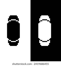 pixel fitness tracker icon.  Vector pixel art smart watch 8 bit for game  logo template 