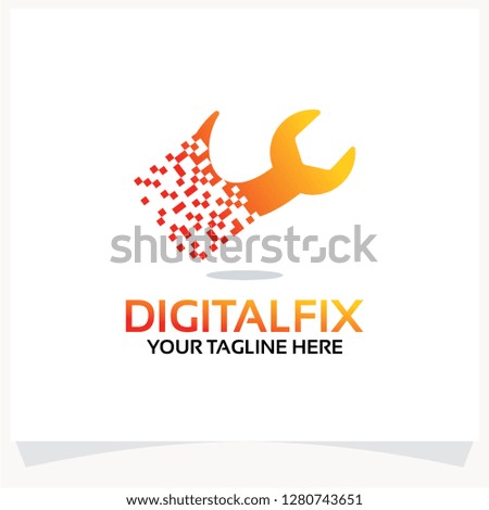 Pixel Fixer Logo. Digital Fix Logo Template Design Vector Inspiration. Icon Design