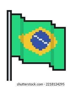 Pixel Flag, Brazil flag vector illustration