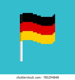 Pixel flag Germany. Pixelated banner German. political bit icon. Vector illustration
