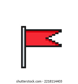 Pixel Flag, red flag vector illustration isolated