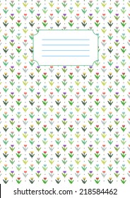 Pixel flower cover page design, eps 8 file