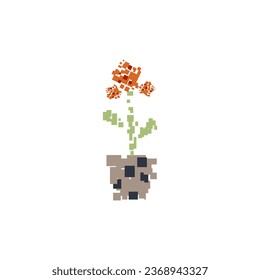 pixel flower .stylish illustration in nineties style
