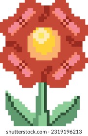 Pixel flower vector image or clipart
