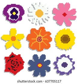 Pixel Flower Images, Stock Photos & Vectors | Shutterstock