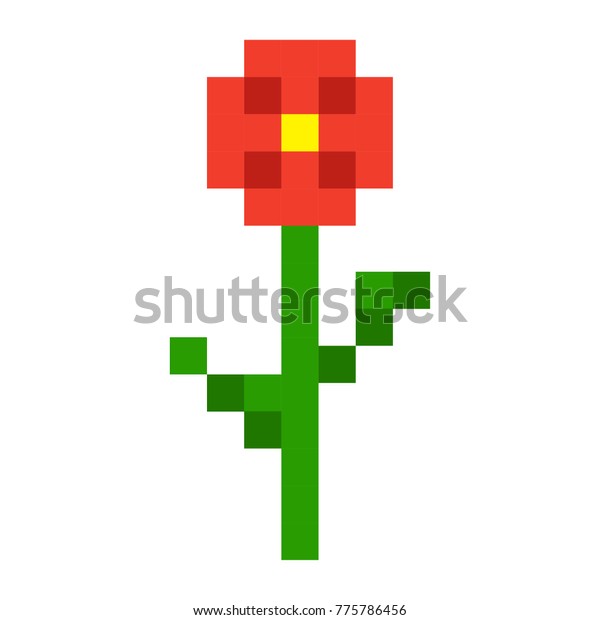 Pixel Flowers Art Cartoon Retro Game Stock Vector (Royalty Free) 775786456