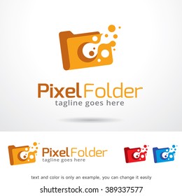 Pixel Folder Logo Template Design Vector 