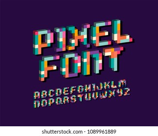 Fuente Pixel cursiva 3D de 16 bits