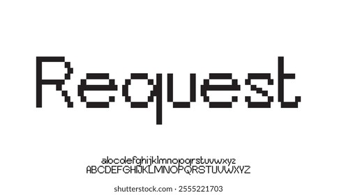 Pixel font in 80s 90s style. Cyberpunk font type. Vector futuristic digital typography and in 8-Bit. Sci-Fi Font Alphabet in retro video game style