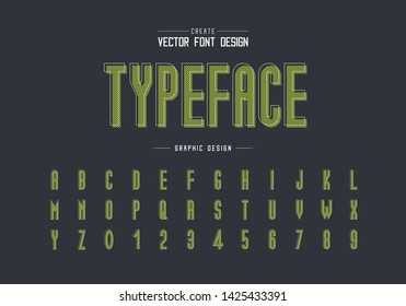 Pixel font and alphabet vector, Tall typeface letter and number design, Graphic text on background